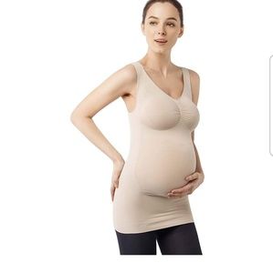 Lot.of 2 nude and white maternity compression tank